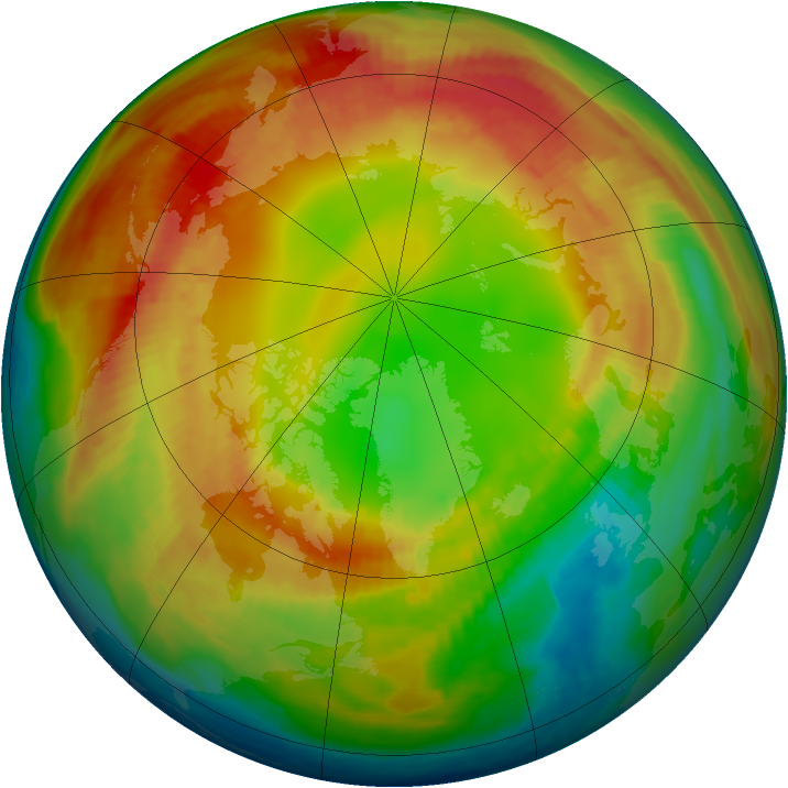 Arctic ozone map for 11 February 1998